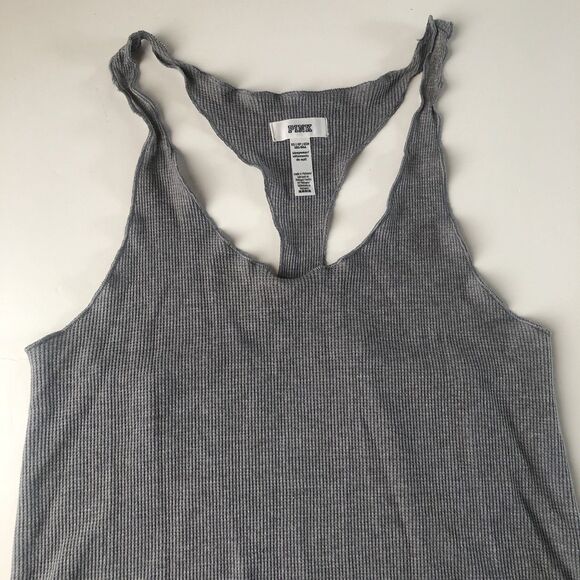 Victoria’s Secret Pink Women’s Sleepwear Waffle Knit Racer Back Tank Gray XS - Picture 8 of 13